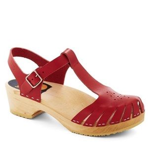Swedish Hasbeens T Strap Retro Clog